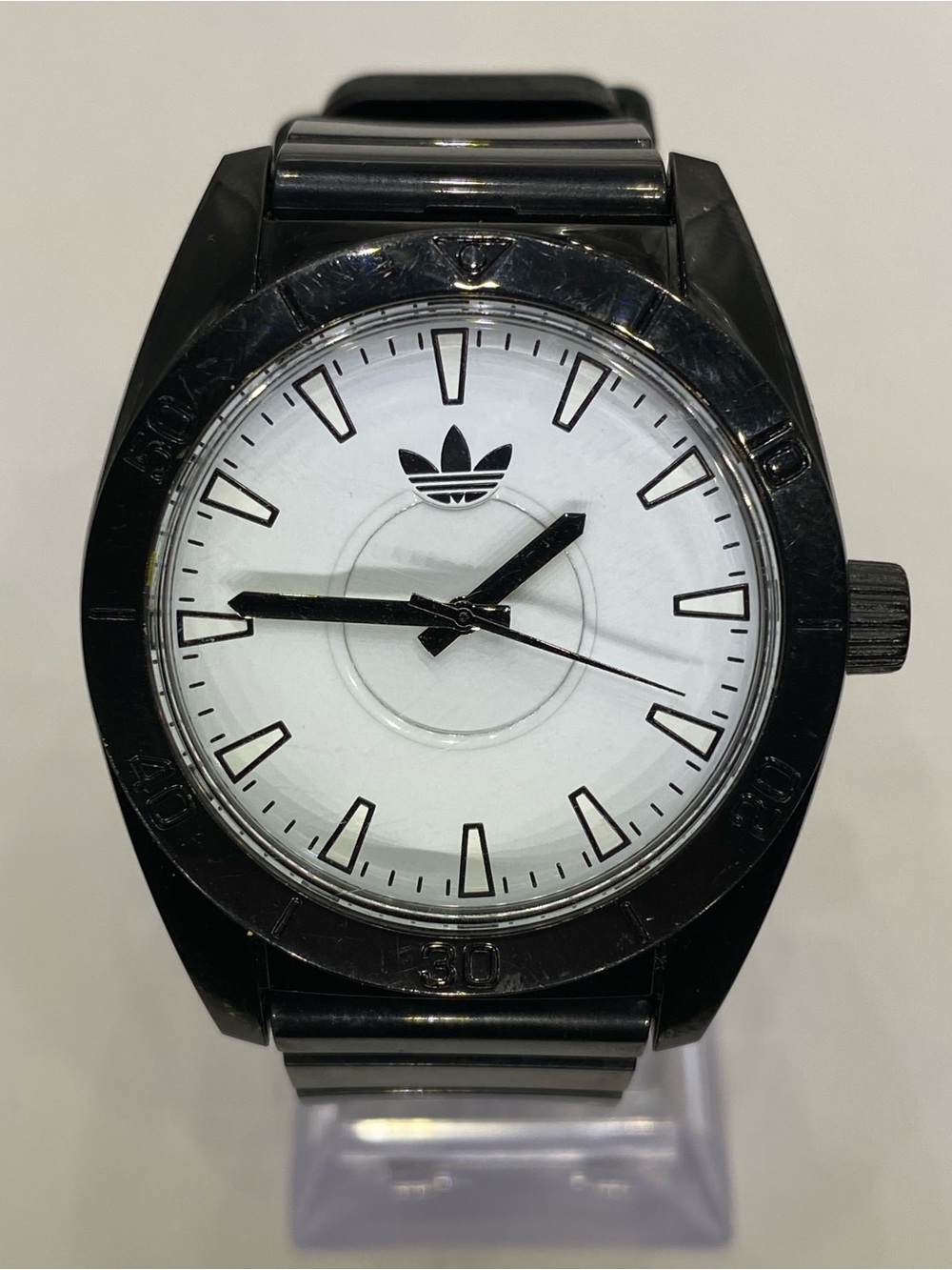 *** Adidas ^^^ Men’s Black /  White Trefoil Dial Watch *** Santiago ^^^Sports **